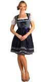 Donkerblauw Witte Oktoberfest Dirndl met Schort Dames