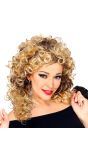 Donkerblonde Grease Pruik