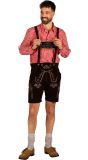 Donkerbruine Lederhose met Bretels Heren Oktoberfest