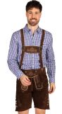 Donkerbruine Leren Lederhose met Bretels Heren Oktoberfest