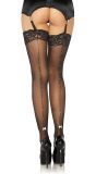 Donkere Kousen met Strass Naad en Mini Strikjes