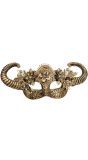 Duivel Oogmasker Goud met Bloemen