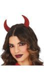 Duivel Rode Pailletten Hoorntjes Haarband