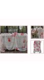 Ecru Bloederige Decoratiedoek met Handafdrukken Halloween