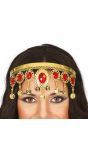 Egyptische Hoofdband Rode Edelstenen