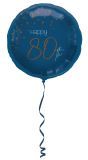 Elegante Happy Birthday 80 Folieballon Blauw