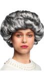 Elizabeth Grijze Oma Pruik Dames