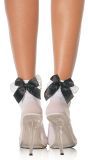 Enkelkousjes Wit met Zwarte Strik
