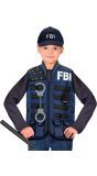 FBI Vest Kinderen Set met Handboeien Wapenstok Portofoon