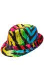 Fedora Hoed Regenboog Tijgerprint Dames Heren