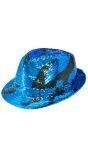 Fedora Hoed Turquoise Glitter Dames Heren