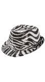 Fedora Hoed Zebra Pailletten Zilver Dames Heren