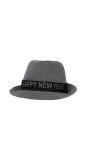 Fedora Hoed Zilver Happy New Year