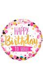 Feestelijk Happy Birthday Folieballon Roze