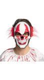Fiery Clown Gezichtsmasker met Haar Halloween