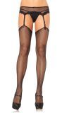 Fijnmazige Visnet Jarretel Kousen Zwart