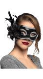 Fiore Pailletten Oogmasker Zwart