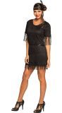 Flapper 20's Jurk Dames Zwart