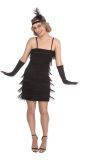 Flapper Jurk Volwassenen Zwart Dames