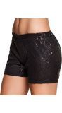 Flashy Pailletten Hotpants Zwart
