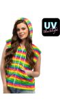 Fluffy Bodywarmer Regenboog Dames Festival