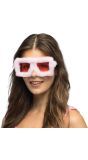 Fluffy Roze Feestbril