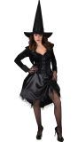 Fluweel Zwarte Heks Jurk