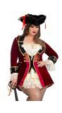 Fluwelen Rode Piraat Jill Jurkje Plus Size