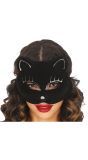 Fluwelen Zwart Kattenmasker