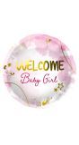 Folieballon Baby Girl Aquarel Roze