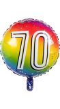 Folieballon Cijfer 70 Regenboog