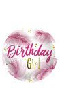 Folieballon Roze Veren Verjaardag