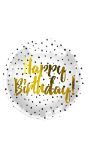 Folieballon Wit met Zwarte Stippen Verjaardag