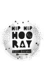 Folieballon Zwart Wit Hip Hip Hooray