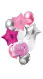 Folieballonnen set It's A Girl Roze Zilver
