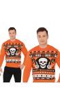 Foute Halloween Trui Skelet Oranje