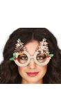 Foute Kerst Bril Gouden Pailetten Kerstboom