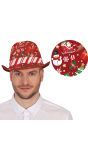 Foute Kerst Fedora Hoed Figuurtjes