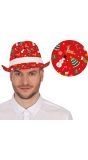 Foute Kerst Fedora Hoed Rood