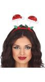 Foute Kerst Haarband Pailletten Rood