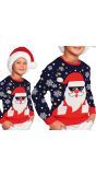 Foute Kerst Trui Kind Kerstman Zonnebril