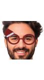 Foute Kersthoed Kerst Bril Glitters Rood