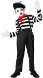 Franse Mime Kostuum Jongens Zwart