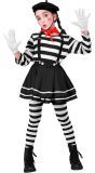 Franse Mime Kostuum Meisjes Zwart