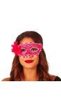Fuchsia Roze Oogmasker met Kant