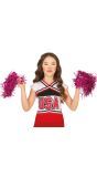 Fuchsia Roze Pom-Pom set Cheerleader 2 Stuks Kind