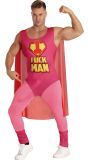 Fuckman Superheld Roze Superhelden Kostuum