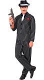 Gangster Kostuum Zwart Wit Gestreept Heren