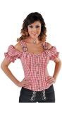 Geblokt Tiroler Blouse Dames