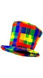 Geblokte Clown Hoge Hoed